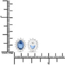 2.22 Carat Genuine Blue Sapphire and White Diamond 14K White Gold Earrings-3