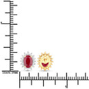 2.02 Carat Genuine Ruby and White Diamond 14K Yellow Gold Earrings-3