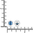 1.87 Carat Genuine Blue Sapphire and White Diamond 14K White Gold Earrings-7