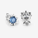 1.87 Carat Genuine Blue Sapphire and White Diamond 14K White Gold Earrings-12