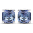 4.20cttw Royal Blue Mystic Quartz .925 Sterling Silver Earrings-5