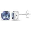 4.20cttw Royal Blue Mystic Quartz .925 Sterling Silver Earrings-6