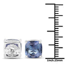 4.20cttw Royal Blue Mystic Quartz .925 Sterling Silver Earrings-7