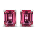 3.20 Carat Genuine Pink Topaz .925 Sterling Silver Earrings-2