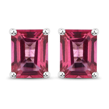 3.20 Carat Genuine Pink Topaz .925 Sterling Silver Earrings - 0