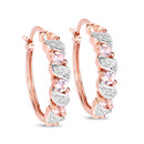 0.98 Carat Genuine Morganite and White Topaz .925 Sterling Silver Earrings-1