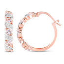 0.98 Carat Genuine Morganite and White Topaz .925 Sterling Silver Earrings-2