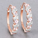0.98 Carat Genuine Morganite and White Topaz .925 Sterling Silver Earrings-4