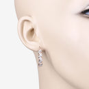 0.98 Carat Genuine Morganite and White Topaz .925 Sterling Silver Earrings-5