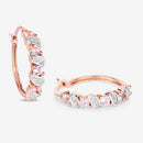 0.98 Carat Genuine Morganite and White Topaz .925 Sterling Silver Earrings-6