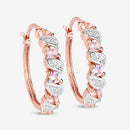 0.98 Carat Genuine Morganite and White Topaz .925 Sterling Silver Earrings-7