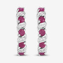1.38 Carat Genuine Ruby and White Topaz .925 Sterling Silver Earrings-10