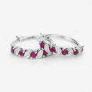 1.38 Carat Genuine Ruby and White Topaz .925 Sterling Silver Earrings-11