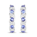 1.08 Carat Genuine Tanzanite and White Topaz .925 Sterling Silver Earrings-7