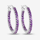 1.44 Carat Genuine Amethyst .925 Sterling Silver Earrings-8