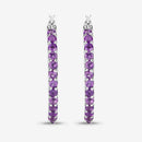 1.44 Carat Genuine Amethyst .925 Sterling Silver Earrings-10
