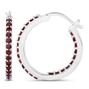 1.92 Carat Genuine Garnet .925 Sterling Silver Earrings-6