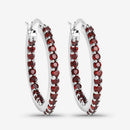 1.92 Carat Genuine Garnet .925 Sterling Silver Earrings-8