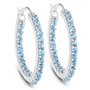 1.73 Carat Genuine Swiss Blue Topaz .925 Sterling Silver Earrings-5