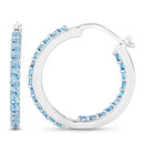 1.73 Carat Genuine Swiss Blue Topaz .925 Sterling Silver Earrings-6