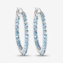 1.73 Carat Genuine Swiss Blue Topaz .925 Sterling Silver Earrings-8