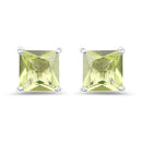 2.00 Carat Genuine Peridot .925 Sterling Silver Earrings-4