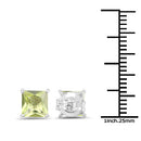 2.00 Carat Genuine Peridot .925 Sterling Silver Earrings-6