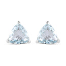 1.26 Carat Genuine Aquamarine .925 Sterling Silver Earrings-4
