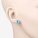 4.00 Carat Genuine Swiss Blue Topaz .925 Sterling Silver Earrings-9
