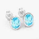 4.00 Carat Genuine Swiss Blue Topaz .925 Sterling Silver Earrings-10