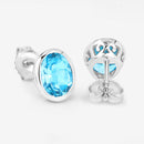 4.00 Carat Genuine Swiss Blue Topaz .925 Sterling Silver Earrings-13