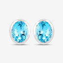4.00 Carat Genuine Swiss Blue Topaz .925 Sterling Silver Earrings-14