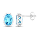 4.00 Carat Genuine Swiss Blue Topaz .925 Sterling Silver Earrings-6