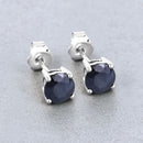1.70 Carat Genuine Blue Sapphire 10K White Gold Earrings-4