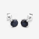 1.70 Carat Genuine Blue Sapphire 10K White Gold Earrings-7