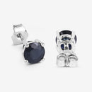 1.70 Carat Genuine Blue Sapphire 10K White Gold Earrings-9