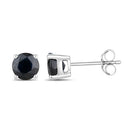 1.70 Carat Genuine Blue Sapphire 10K White Gold Earrings-2