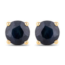 1.70 Carat Genuine Blue Sapphire 10K Yellow Gold Earrings-1