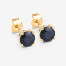 1.70 Carat Genuine Blue Sapphire 10K Yellow Gold Earrings-6