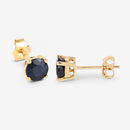 1.70 Carat Genuine Blue Sapphire 10K Yellow Gold Earrings-8