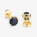 1.70 Carat Genuine Blue Sapphire 10K Yellow Gold Earrings-9