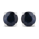 1.70 Carat Genuine Blue Sapphire 14K White Gold Earrings-1