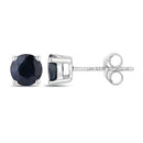 1.70 Carat Genuine Blue Sapphire 14K White Gold Earrings-2