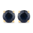 1.70 Carat Genuine Blue Sapphire 14K Yellow Gold Earrings-1