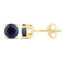 1.70 Carat Genuine Blue Sapphire 14K Yellow Gold Earrings-2