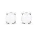 1.18 Carat Genuine Opal .925 Sterling Silver Earrings-4