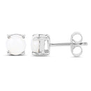 1.18 Carat Genuine Opal .925 Sterling Silver Earrings-5