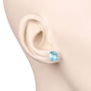 4.00 Carat Genuine Swiss Blue Topaz .925 Sterling Silver Earrings-9