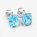 4.00 Carat Genuine Swiss Blue Topaz .925 Sterling Silver Earrings-10