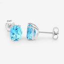 4.00 Carat Genuine Swiss Blue Topaz .925 Sterling Silver Earrings-12